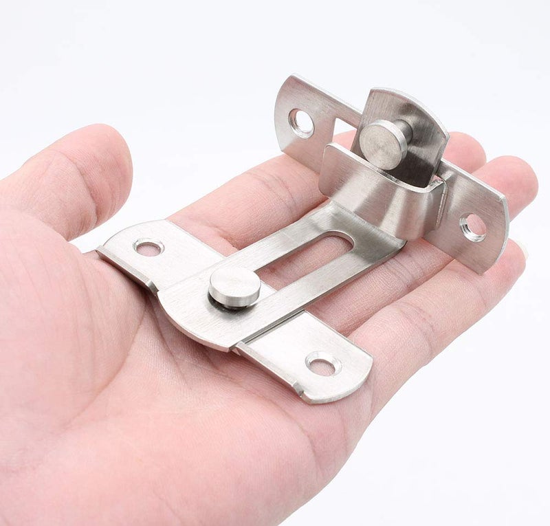 WANLIAN Door Hasp Latch 4 Inch,90 Degree Stainless Steel Safety Home Anti Theft Guard Bolts Action Hardware Sliding Lock Right Angle - Image 5
